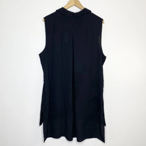 NWT Chico's 3 Lengthened Layer Bevin Basic Tank Top Sheer Black Button Down XL - Picture 3 of 10